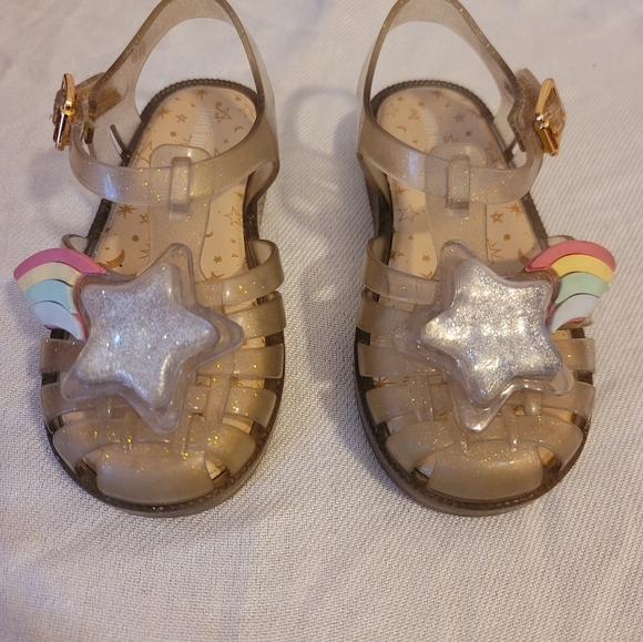 Mini Melissa Possession Rainbow Jelly Sandals 9 - Picture 1 of 5